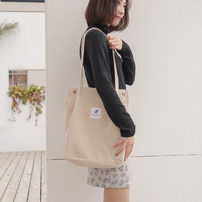 Corduroy Canvas Shoulder Bags for Women