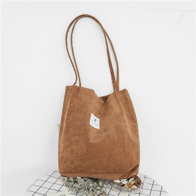 Corduroy Canvas Shoulder Bags for Women