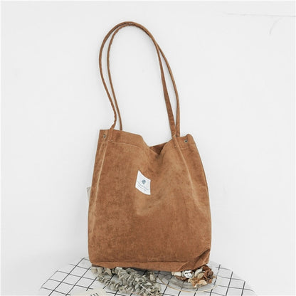 Bolsos de hombro de lona de pana para mujer