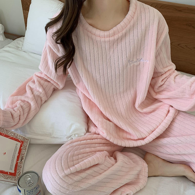 Conjunto de pijama de terciopelo suave de invierno