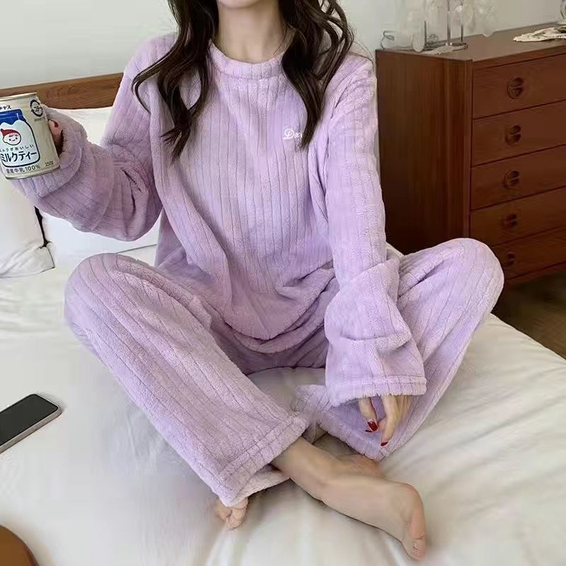 Conjunto de pijama de terciopelo suave de invierno