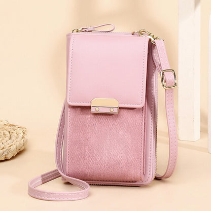 Bolso tipo billetera de cuero para mujer