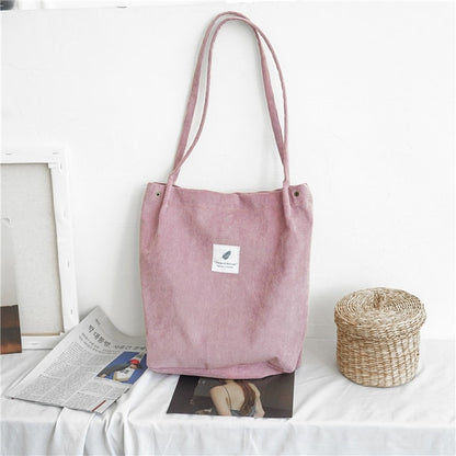 Corduroy Canvas Shoulder Bags for Women