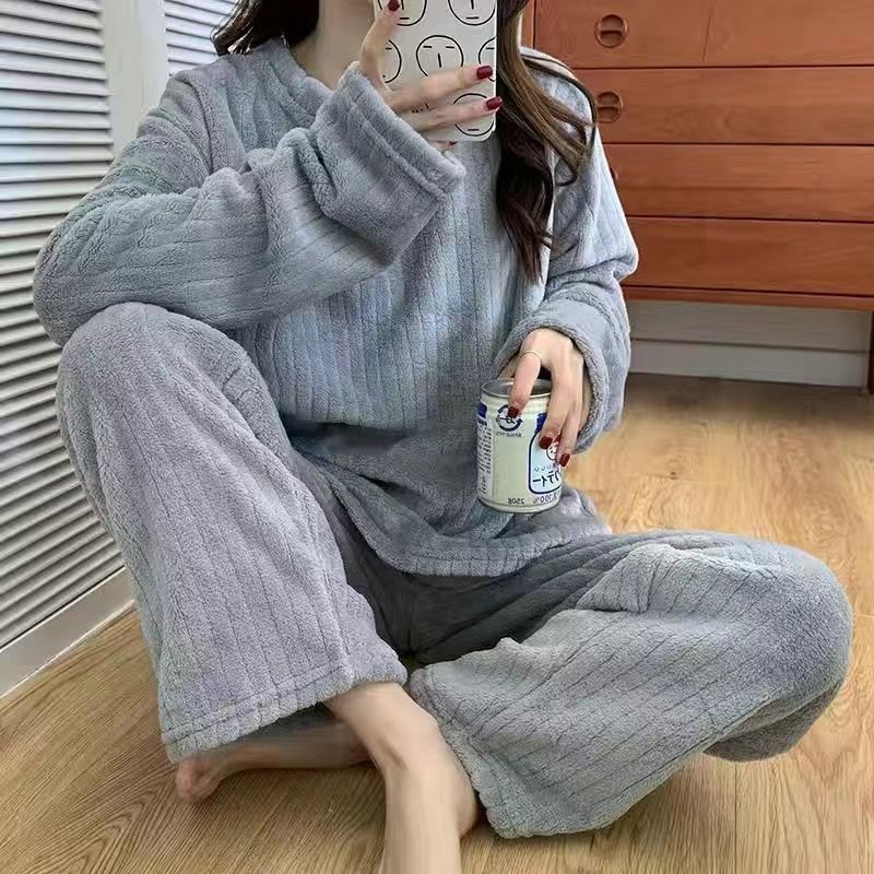 Conjunto de pijama de terciopelo suave de invierno