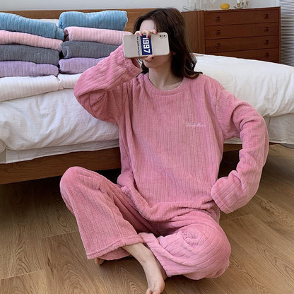 Conjunto de pijama de terciopelo suave de invierno