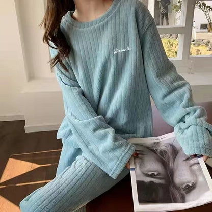 Conjunto de pijama de terciopelo suave de invierno