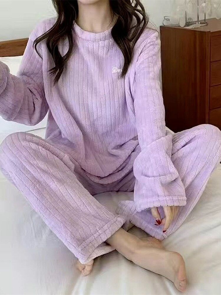 Winter Soft Velvet Pajama Set