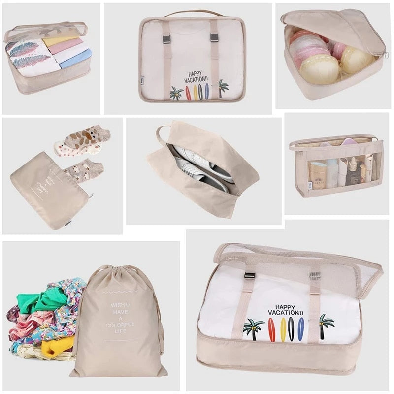 8pcs/set Large Capacity Travel Organizer